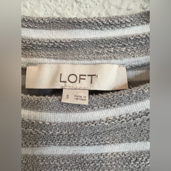 Loft Women’s Gray And White Stripe Short Sleeve Tshirt Dress Size Small - Picture 5 of 5